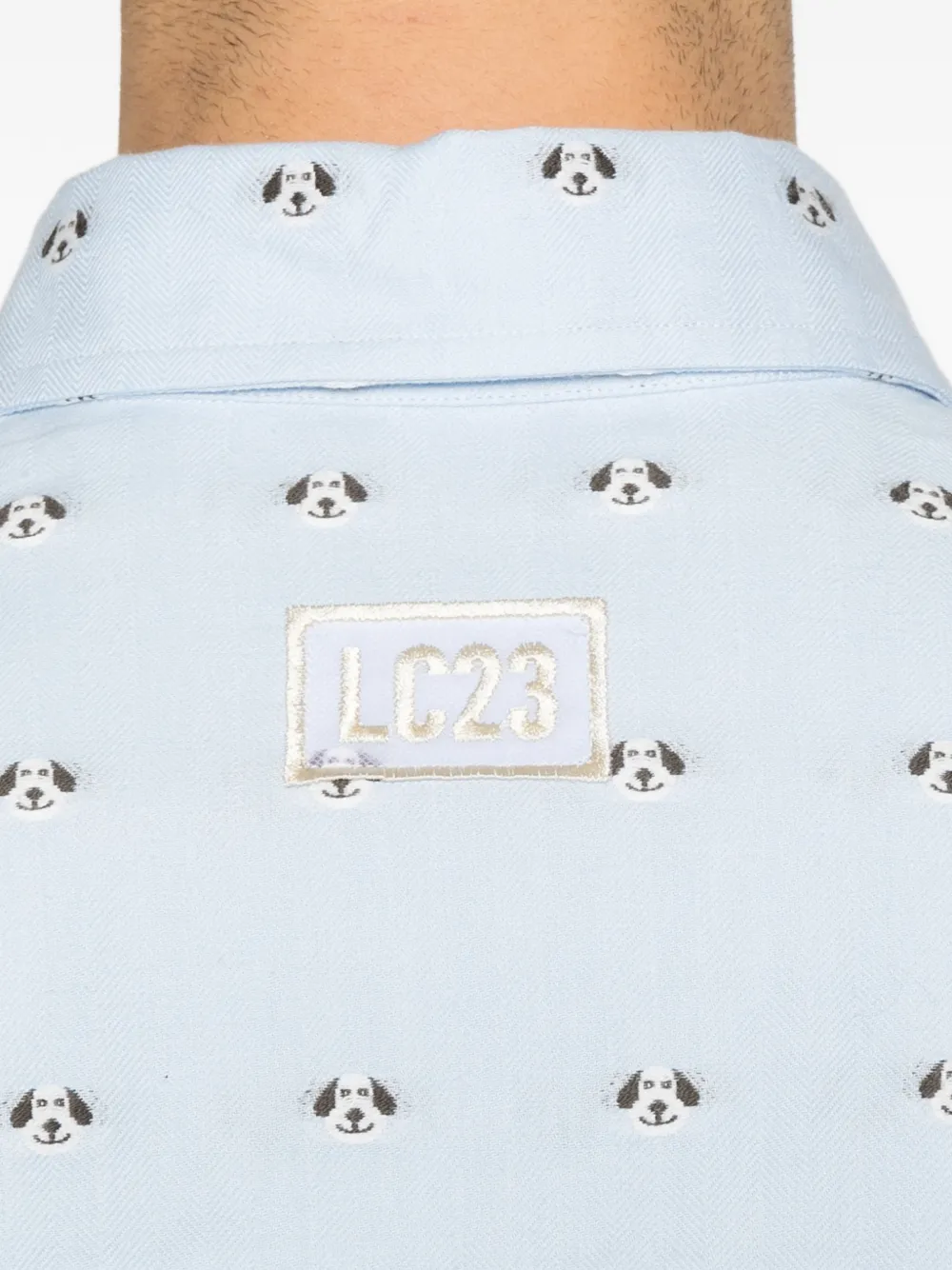 Lc23 Chest-pocket Patterned Shirt In Blue