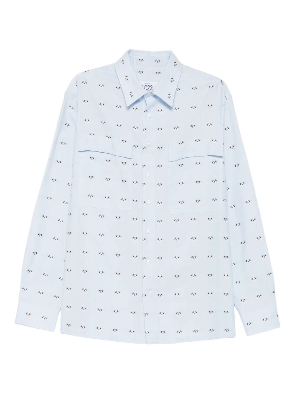 LC23 chest-pocket patterned shirt | Blue | Image 1