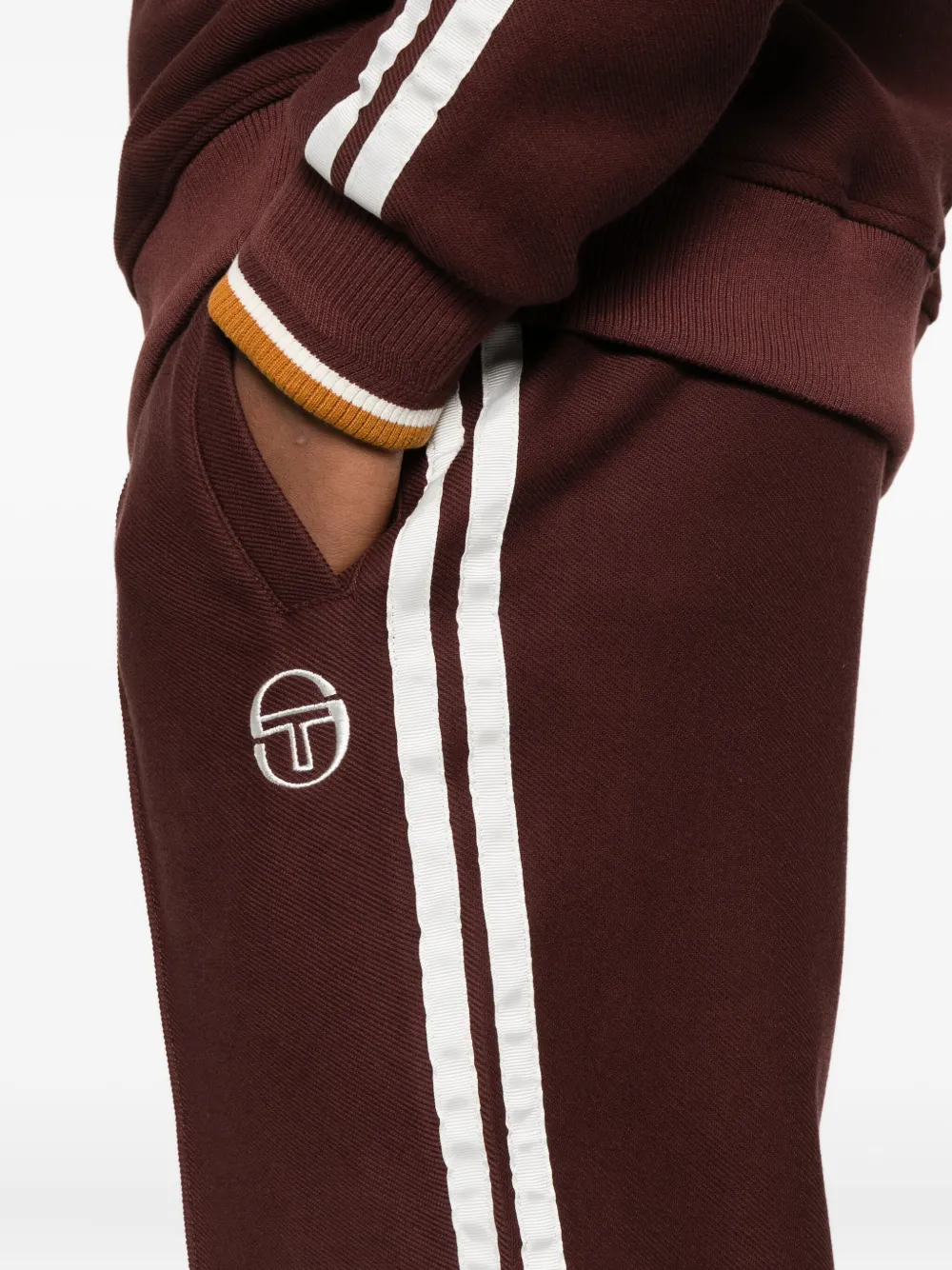 Sergio Tacchini Logo-stripe Trousers In Brown