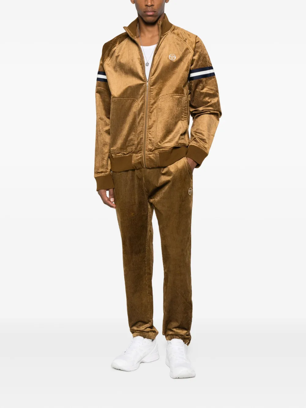 Sergio Tacchini Cordurato broek met logo - Bruin