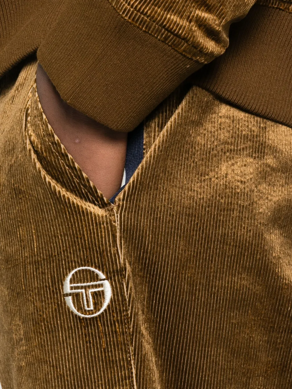 Sergio Tacchini Cordurato Logo Trousers In Green