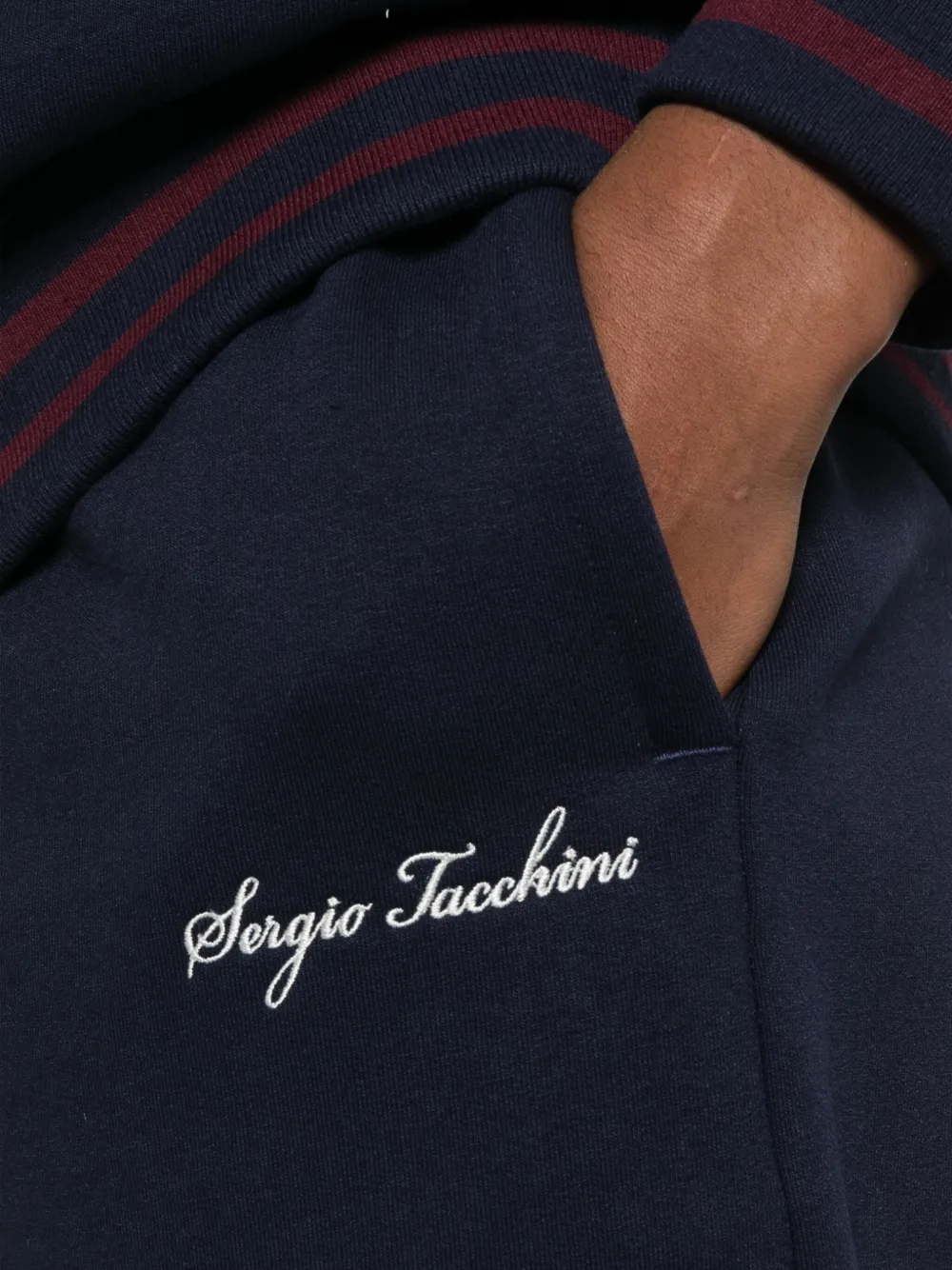 Sergio Tacchini Signature-logo Trousers In Blue