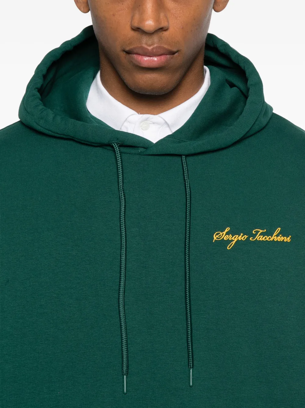 Sergio Tacchini Ribbed Logo Hoodie In Gray