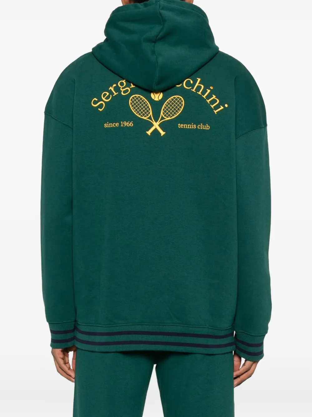 Sergio Tacchini Ribbed Logo Hoodie In Gray