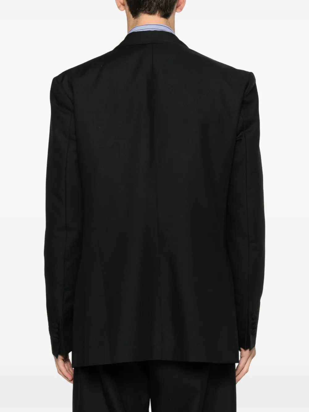Lc23 Double-breasted Wool Blazer In Black