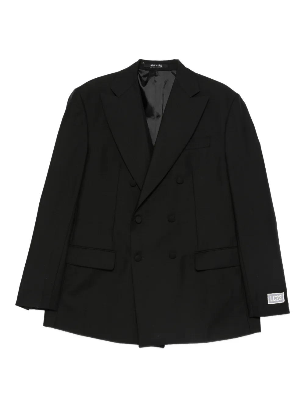 LC23 double-breasted wool blazer | Black | Image 1