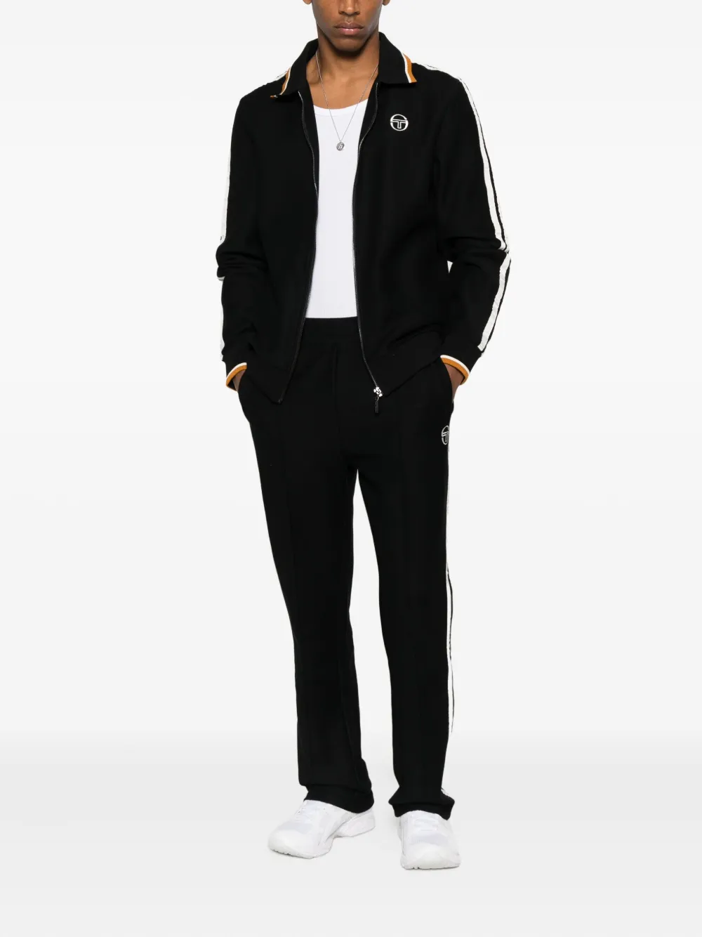 Sergio Tacchini Broek met logostreep - Zwart