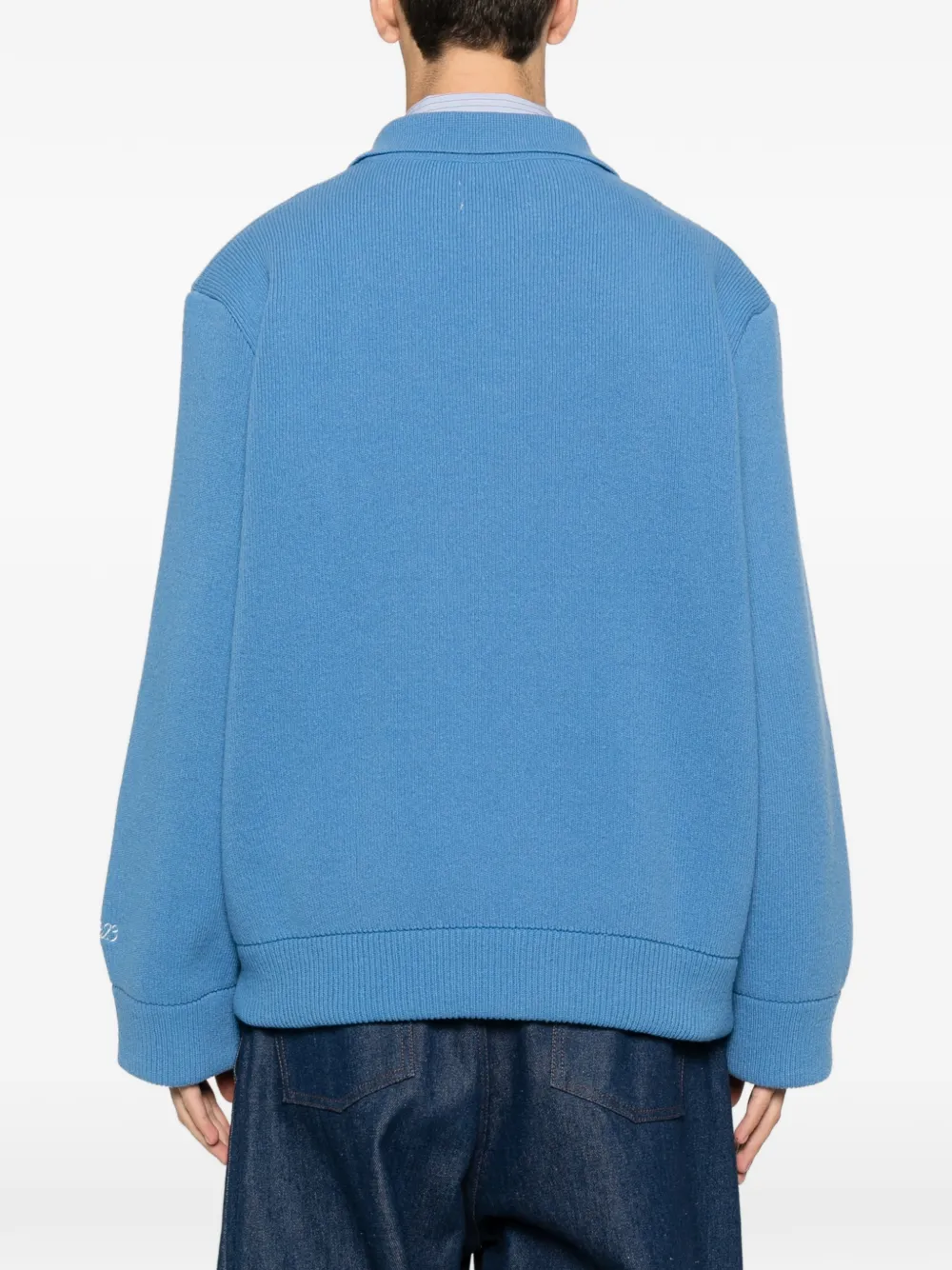 Lc23 Button Collar Sweater In Blue