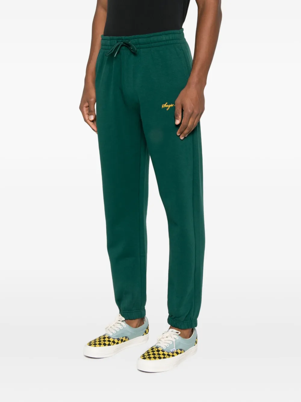 Sergio Tacchini Broek met trekkoord en logo Groen