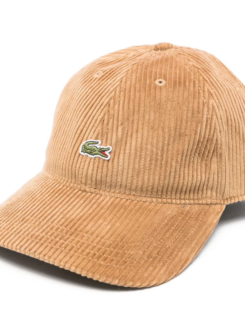 Lacoste Ribfluwelen honkbalpet met logopatch Bruin