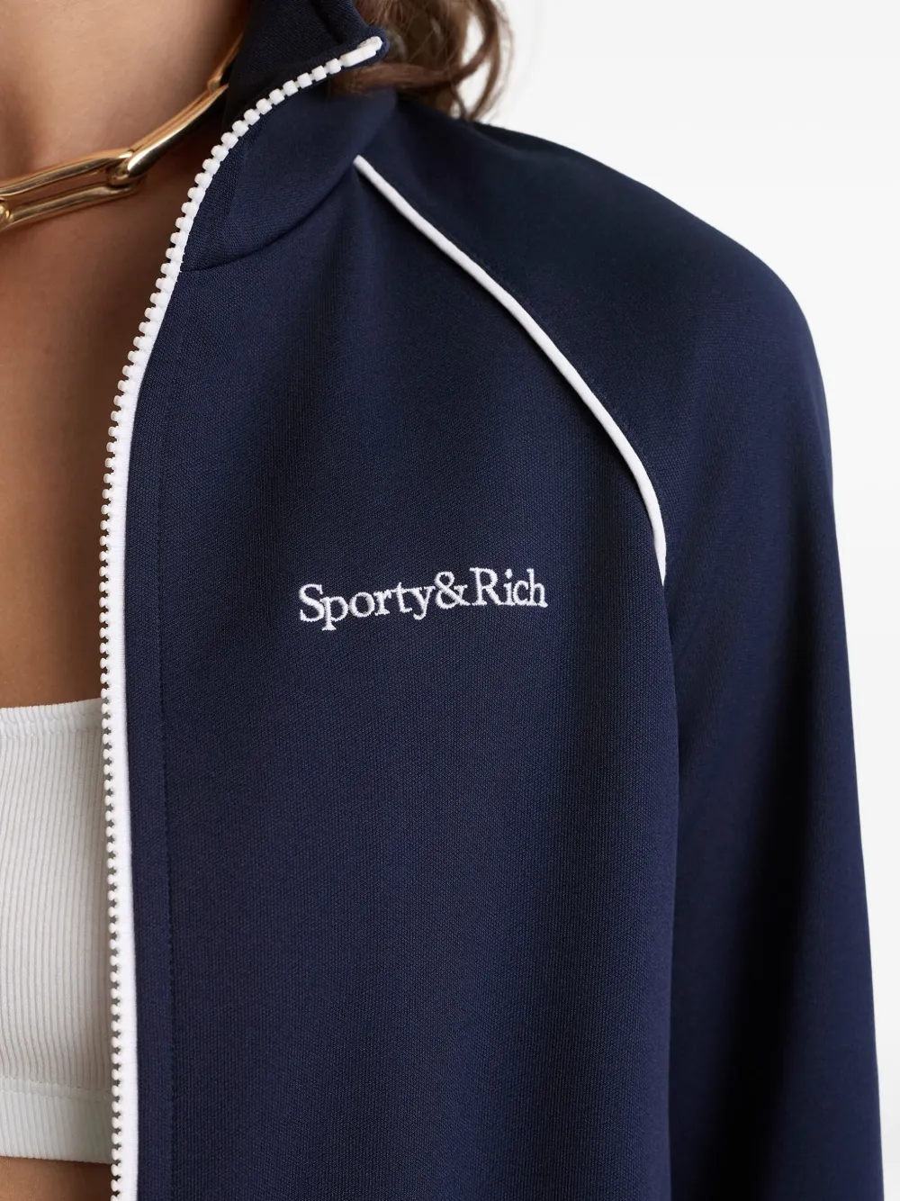 Sporty & Rich Top met rits afwerking Blauw