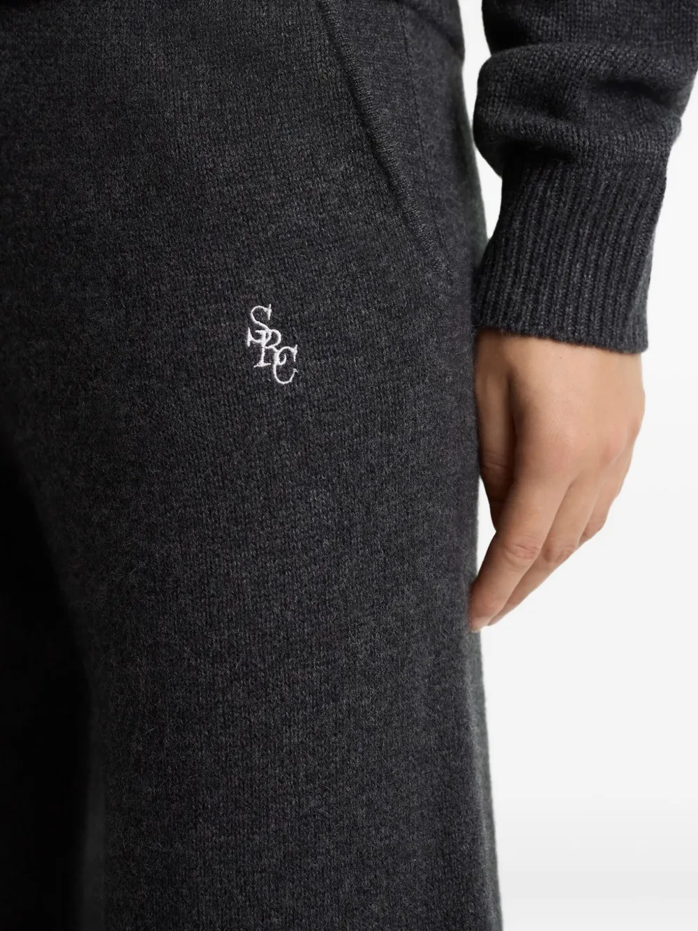 Sporty And Rich Embroidered Trousers In Gray