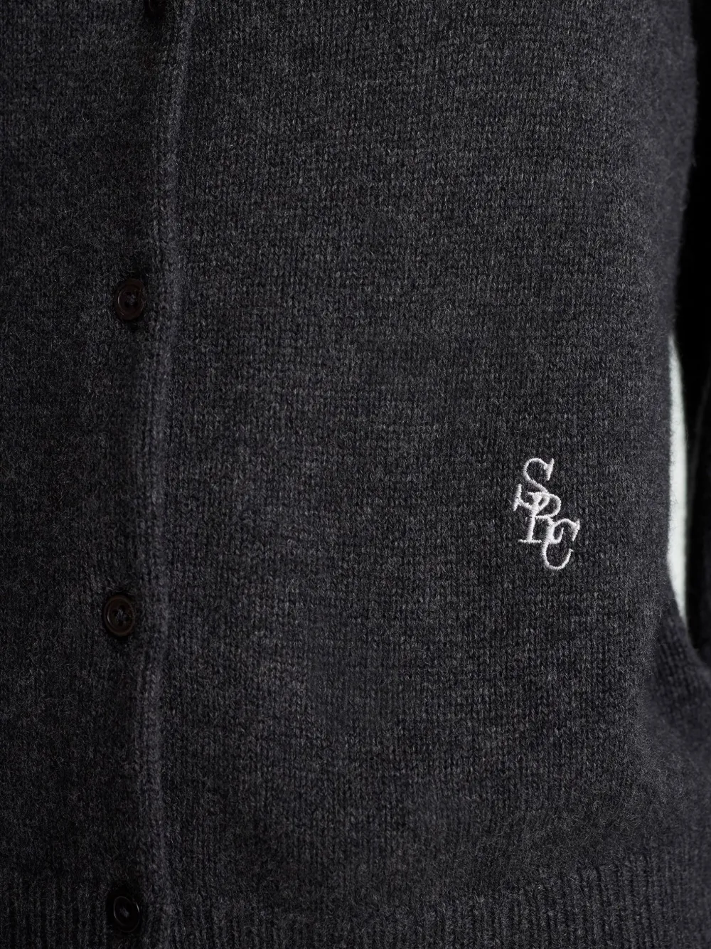 Sporty And Rich Button Logo Cardigan In Black
