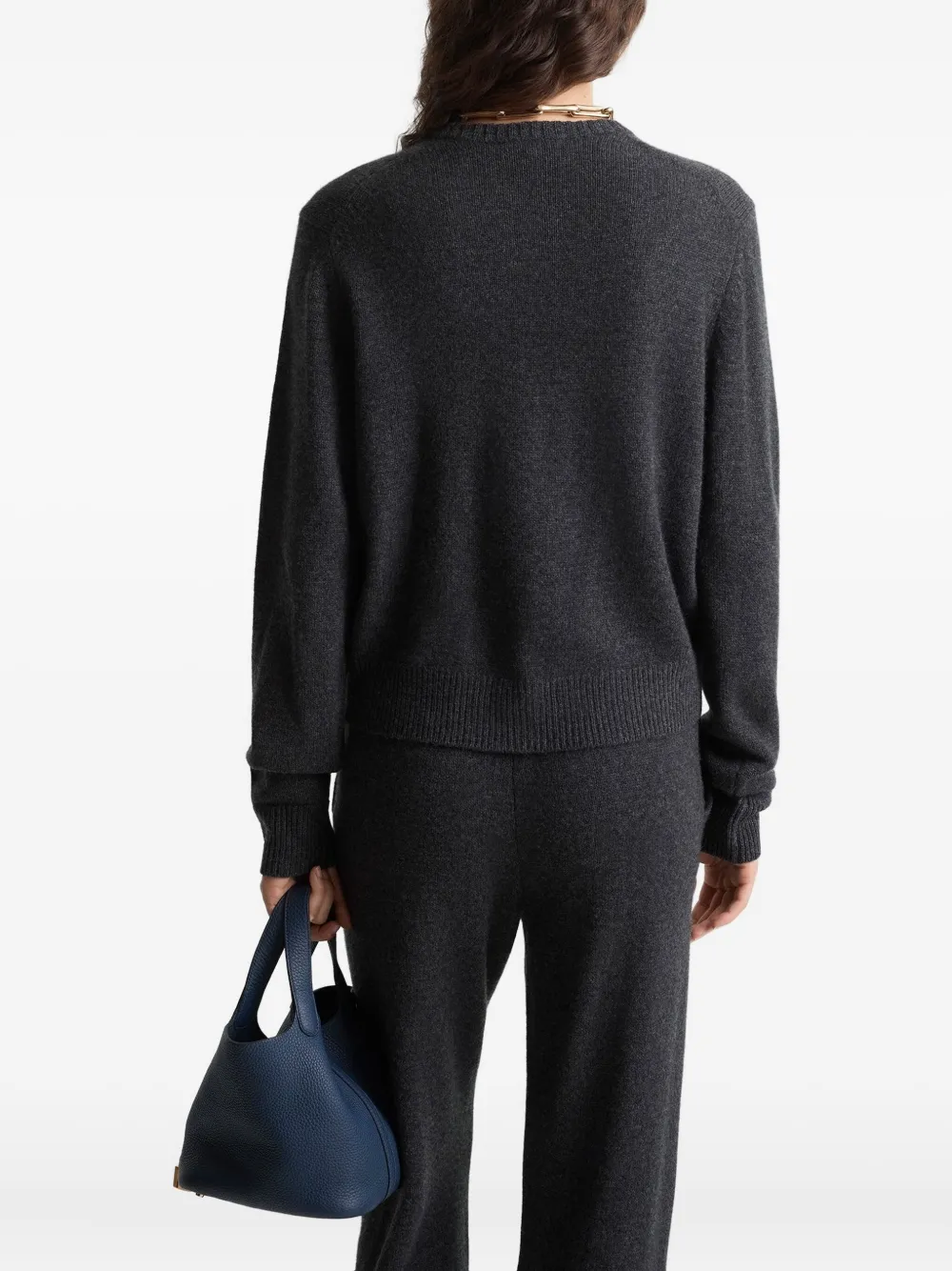 Sporty And Rich Button Logo Cardigan In Black