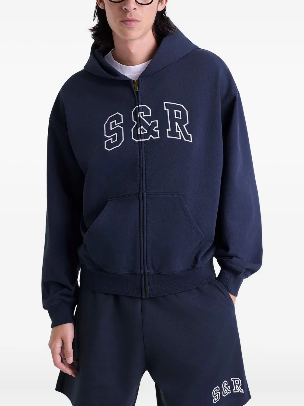 Sporty & Rich Shorts met logo en grafische print Blauw