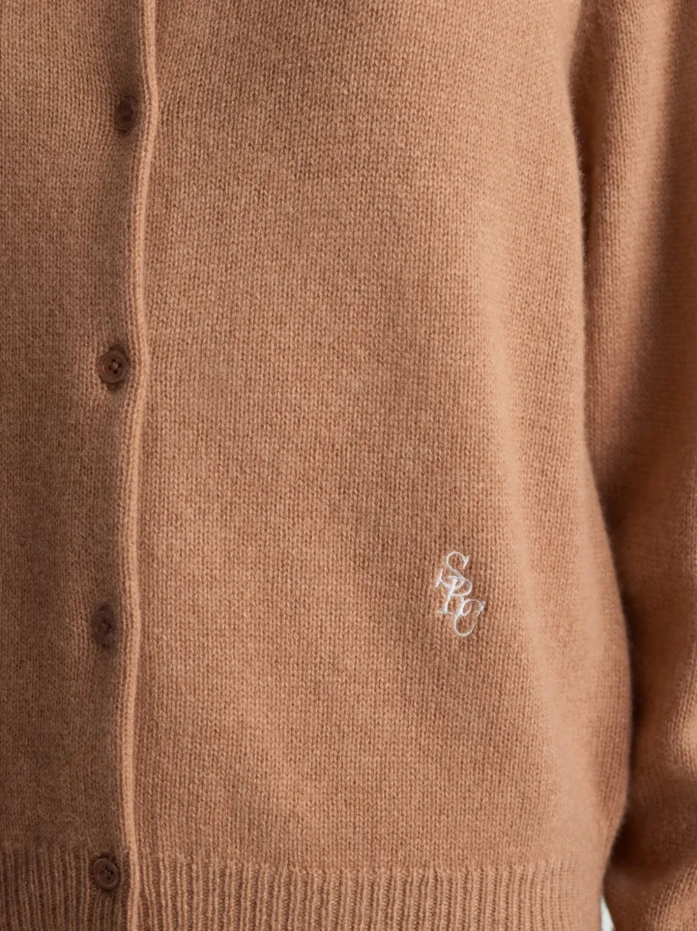 Sporty & Rich Vest met borduurwerk en knoop Bruin