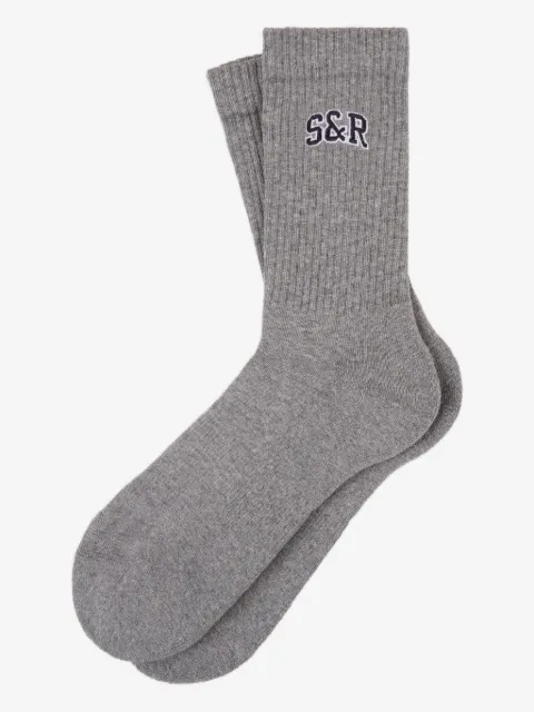 Sporty & Rich ribbed embroidered socks