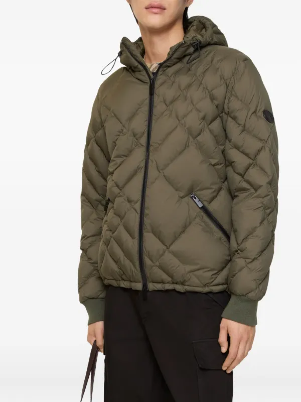 Burberry Check-stitch Nylon Doversgreen Puffer Jacket | Green