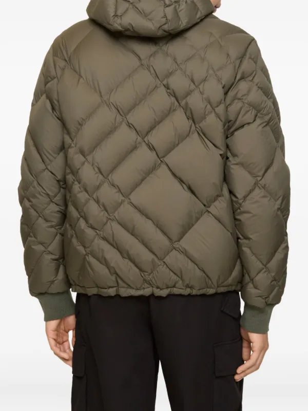 Burberry Check-stitch Nylon Doversgreen Puffer Jacket | Green