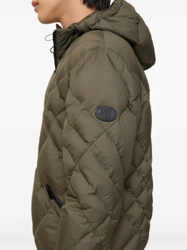 Burberry Hooded Quilted Jacket | Green | FARFETCH