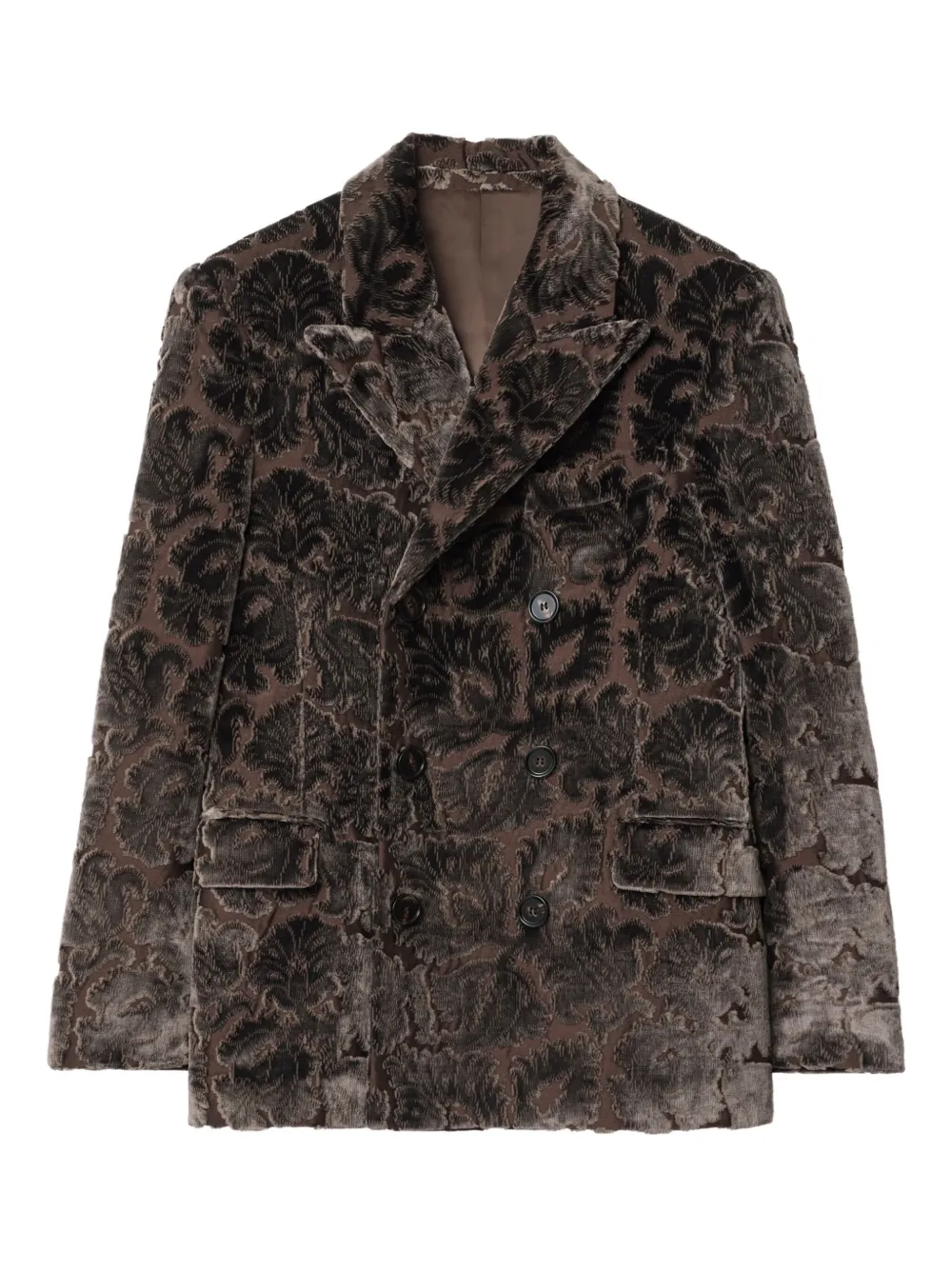 Burberry double-breasted jacquard velvet blazer