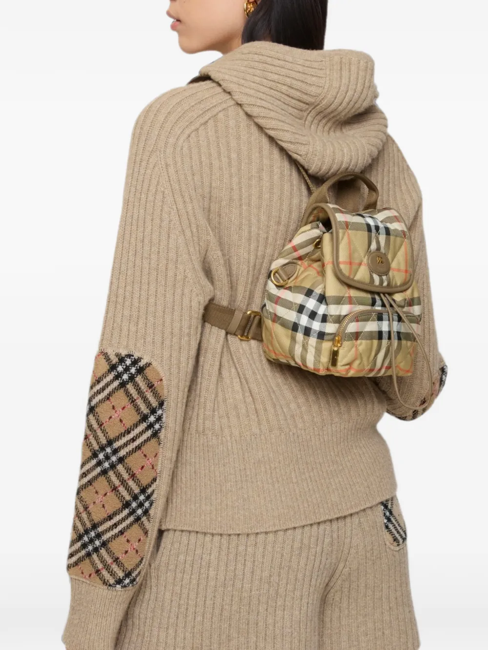 Burberry Gewatteerde kleine rugzak Beige
