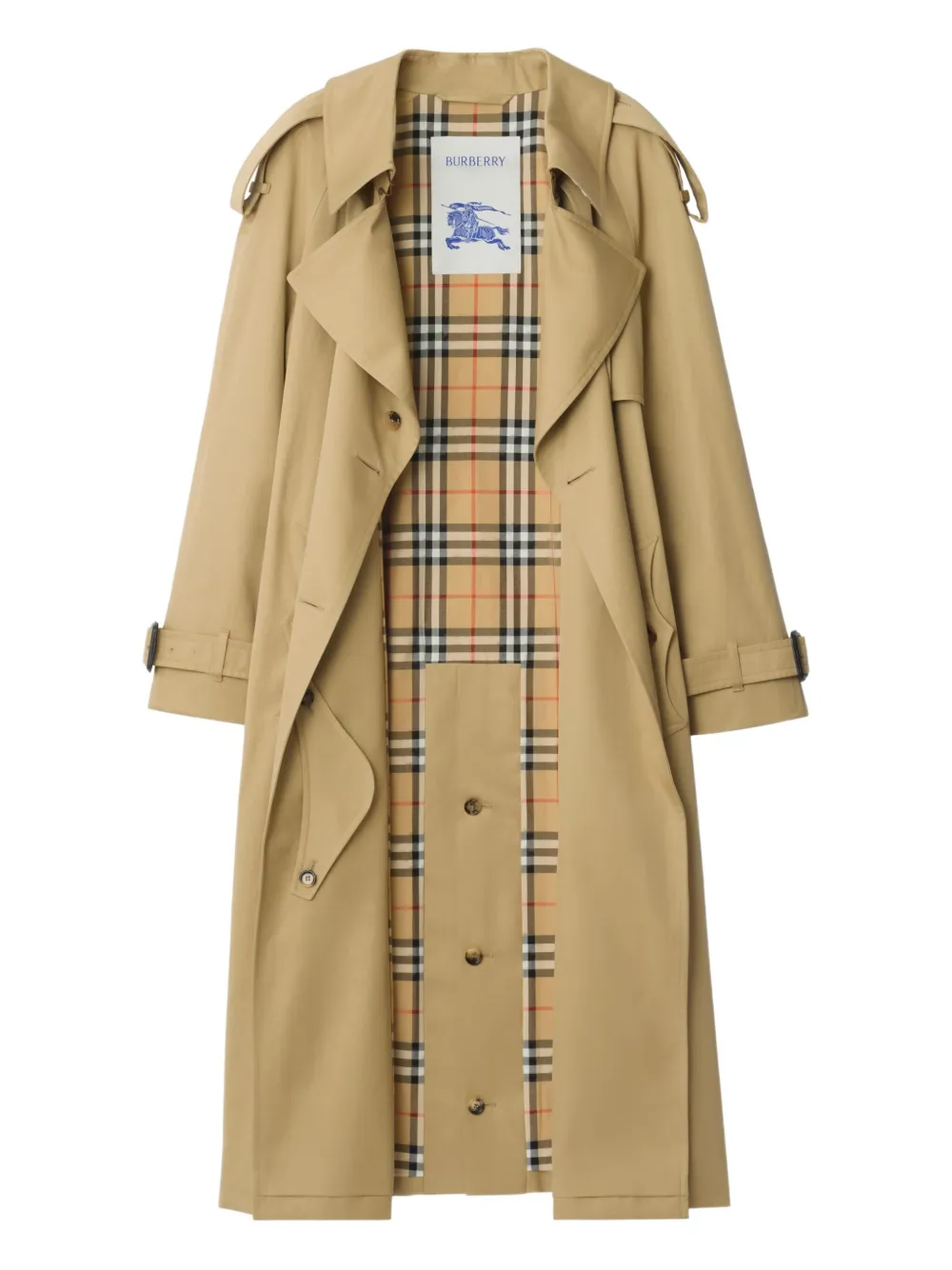 Burberry Fitzrovia Double-breasted Belted Trench Coat In Neutral