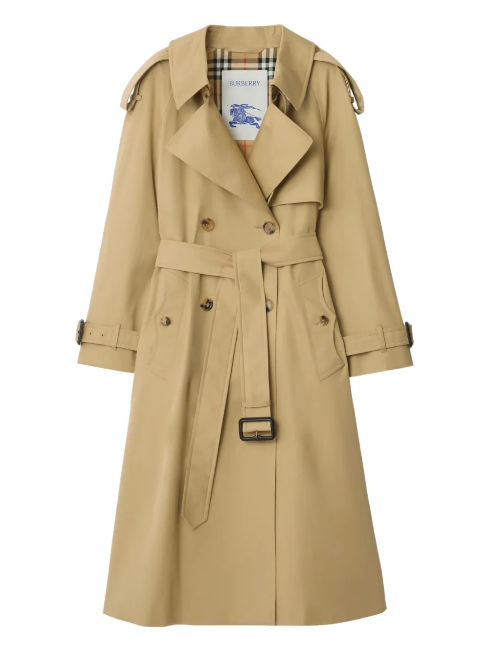Burberry Fitzrovia Double-breasted Belted Trench Coat In Neutral