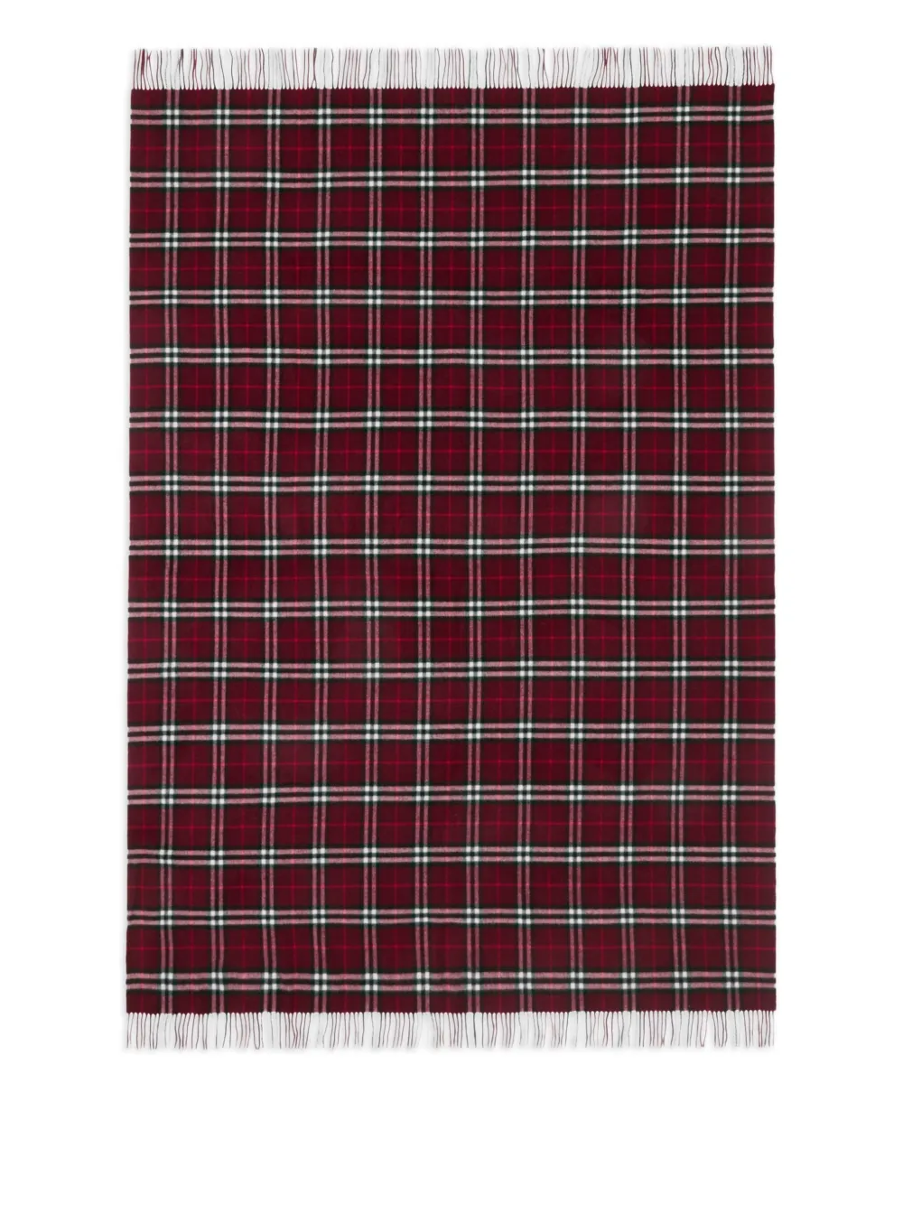 Burberry checked fringed cashmere blanket (200cm x 140cm) - Rot