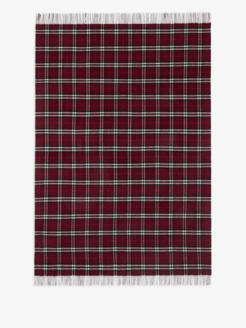 Burberry frazada de cachemira con motivo de cuadros y flecos de 200cm x 140cm