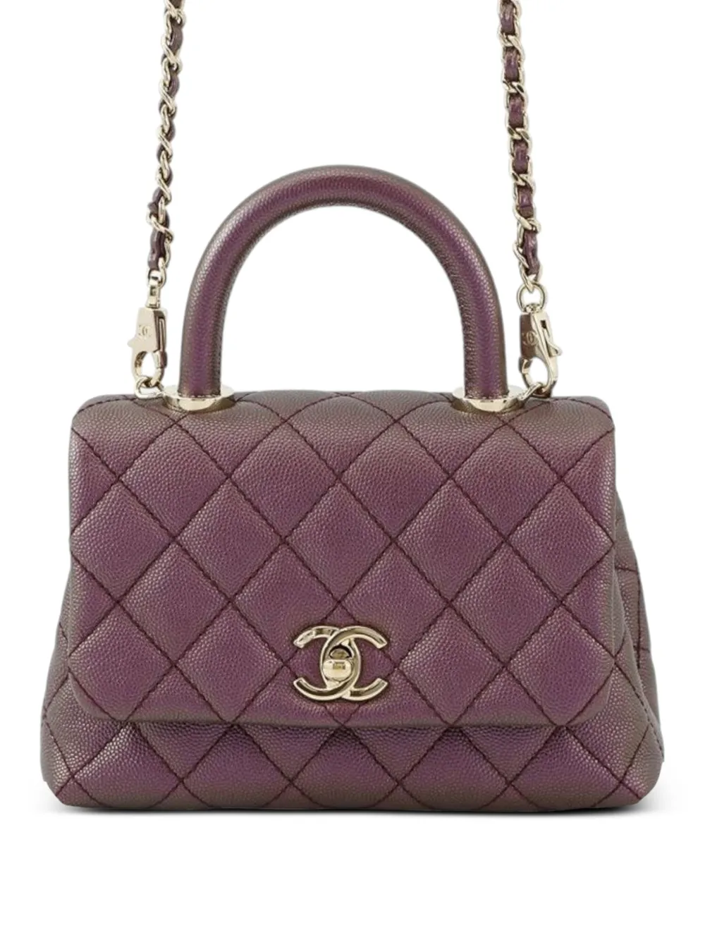 CHANEL Pre-Owned 2020 Extra Mini Caviar Coco Top Handle Bag satchel - CHANEL Pre-Owned 2020 Extra Mini Caviar Coco Top Handle Bag satchel -