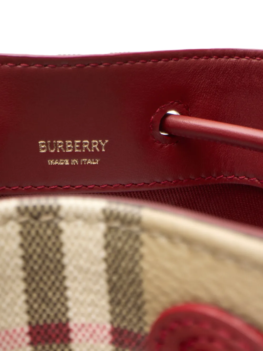 Burberry Mini Check Bucket Bag In Neutral