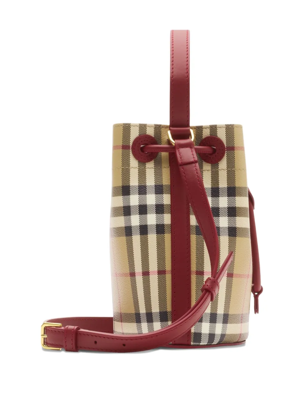 Burberry Mini Check Bucket Bag In Neutral
