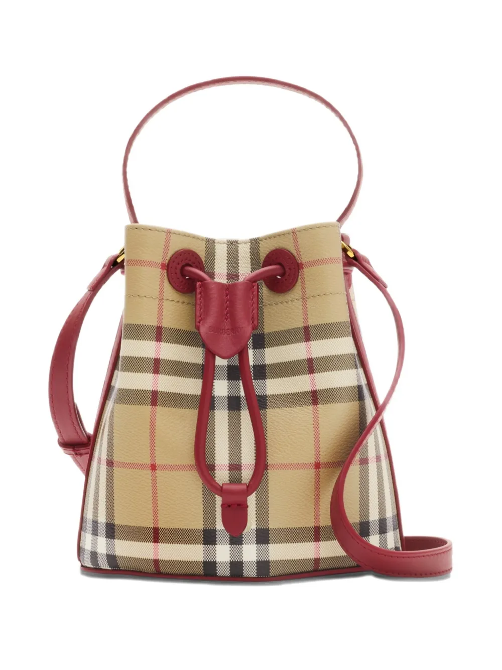 Burberry Mini Check Bucket Bag In Neutral