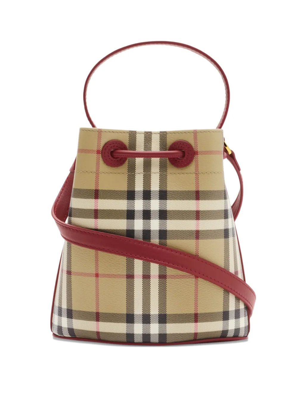 Burberry Mini Check Bucket Bag In Neutral