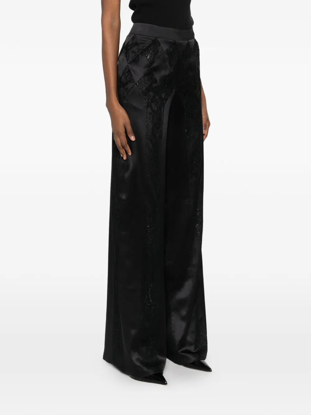  Botsi Lace Panel Trousers - Black 