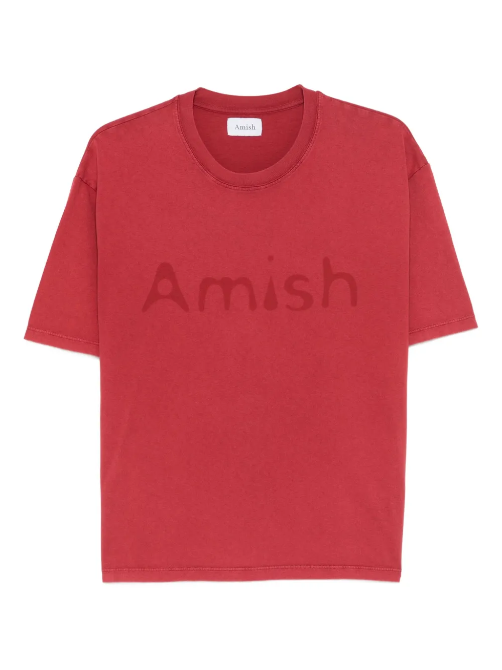 AMISH logo-print T-shirt | Red | Image 1