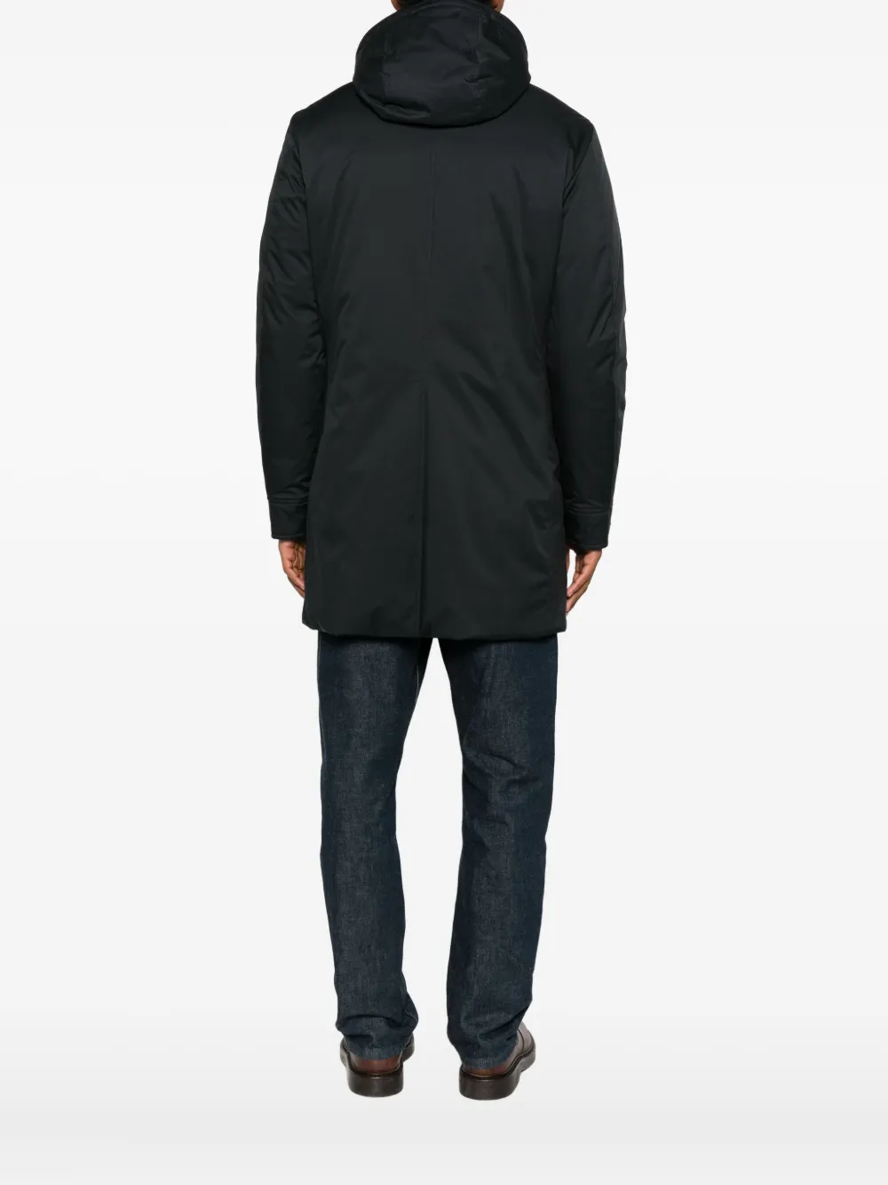 Moorer Vermont Hooded Coat In Blue