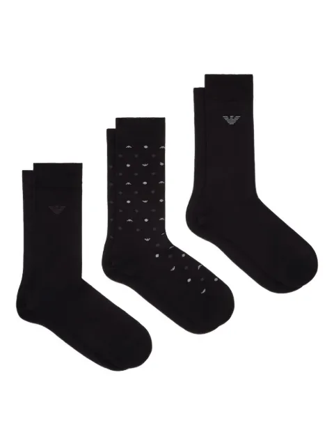 Emporio Armani set de tres pares de calcetines con motivo de lunares