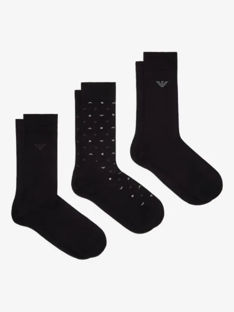 Emporio Armani pack de tres pares de calcetines con motivo de lunares