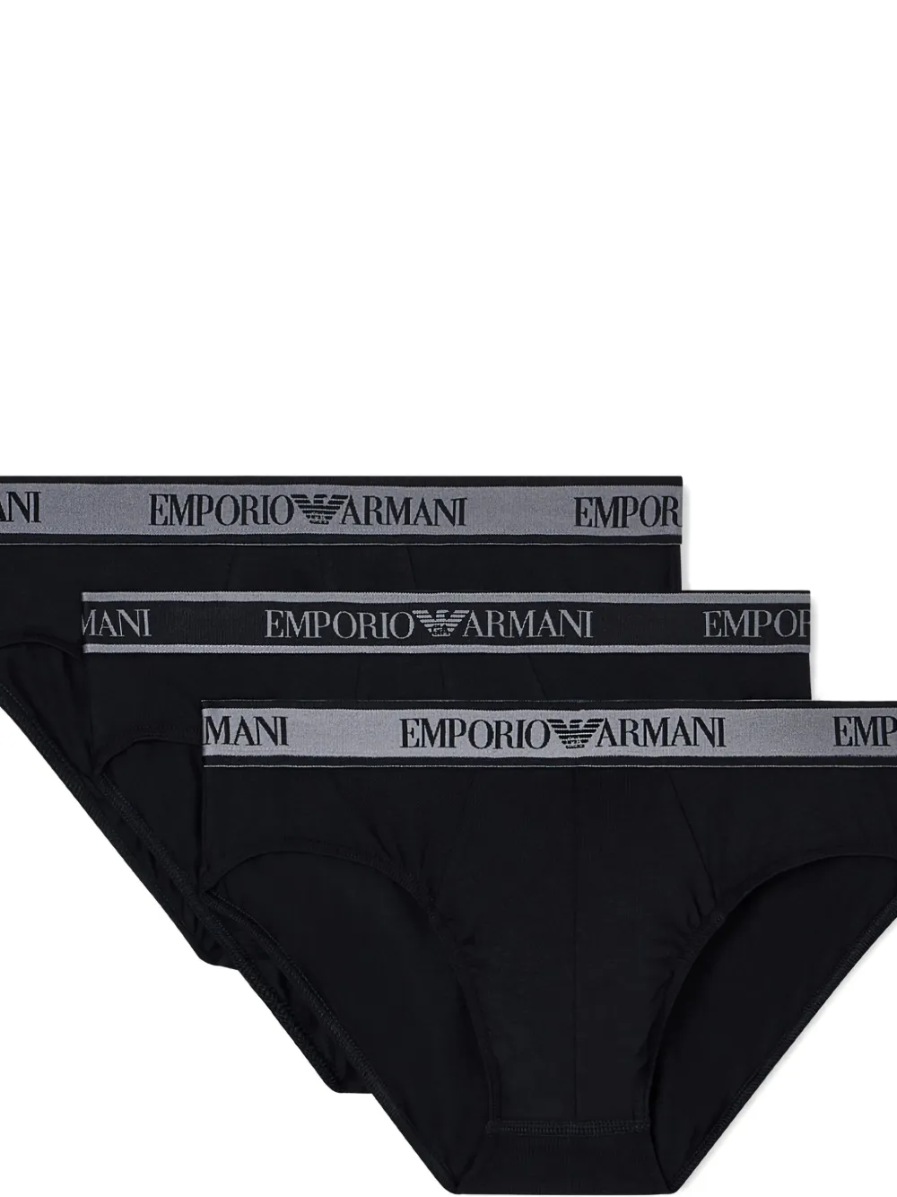 Emporio Armani elastic logo briefs (pack of three) | Image 2