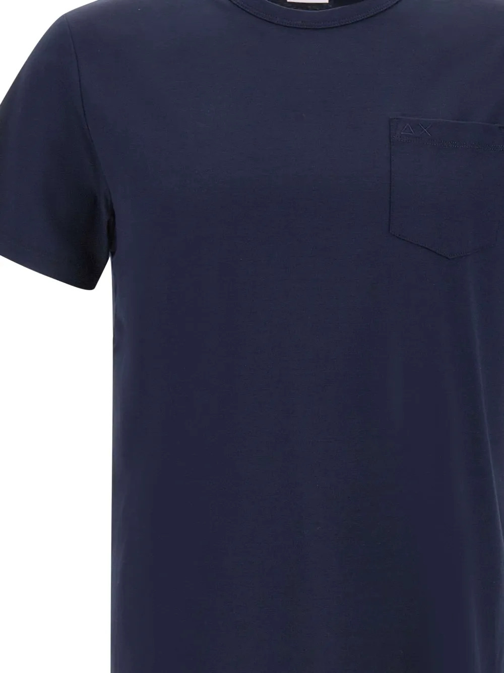 Sun68 Katoenen T-shirt met borstzak Blauw