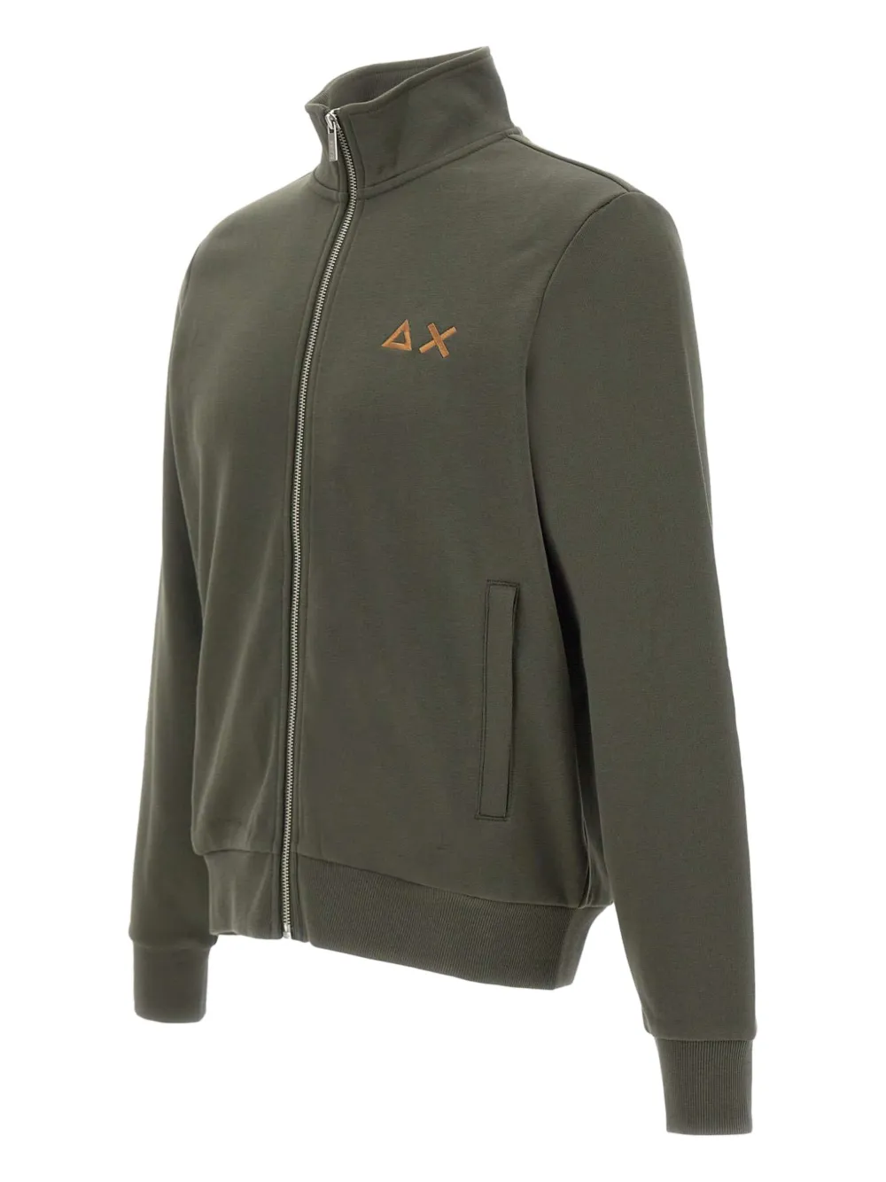 Sun68 Sweater met geborduurd logo en rits Groen