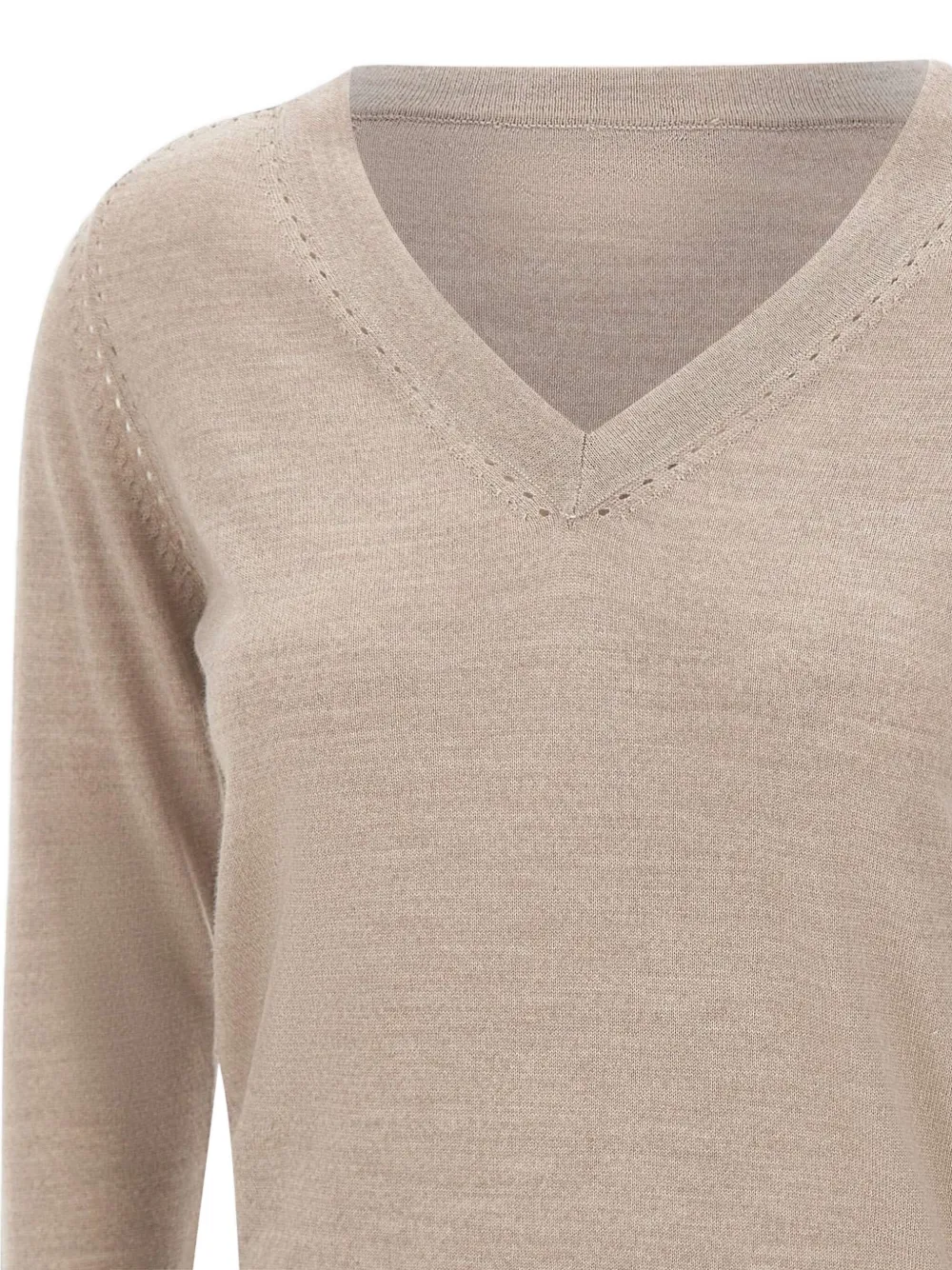 LIU JO Wollen pullover met V-hals Beige