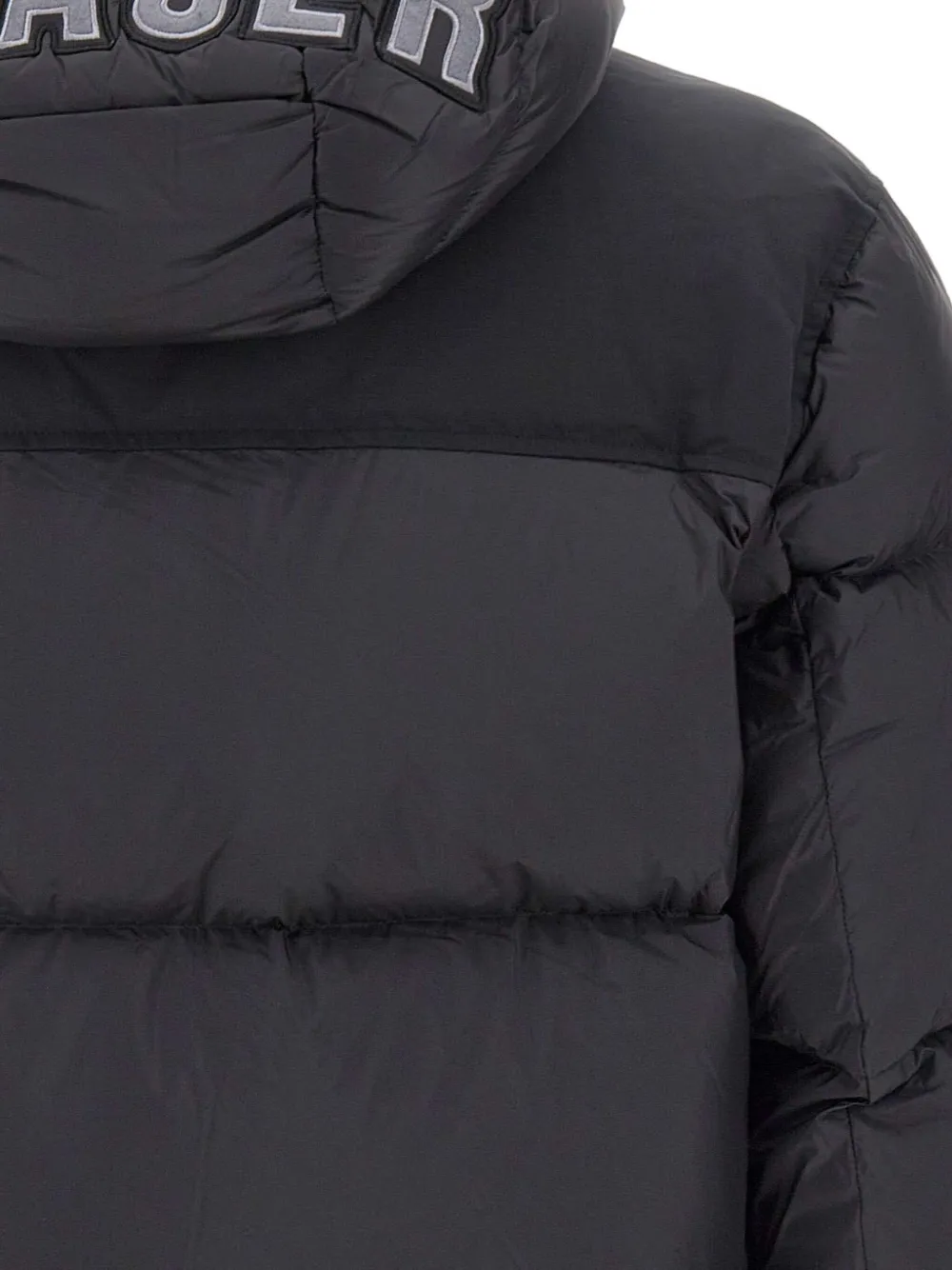 Blauer Gevoerd jack met capuchon Zwart