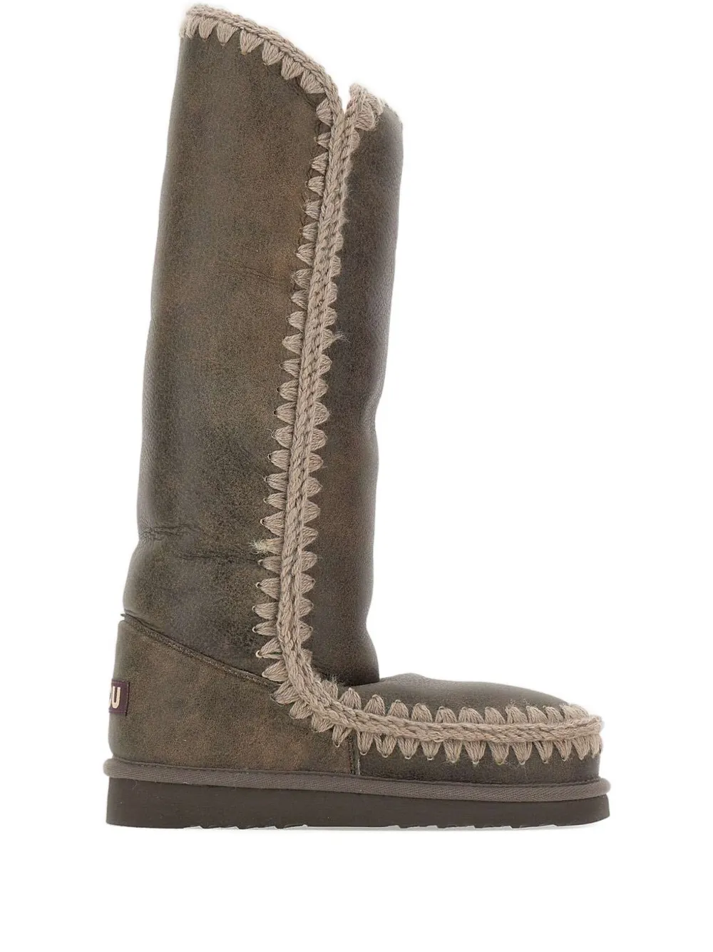 Mou Eskimo 40 crocheted-details boots - ブラウン Mou Eskimo 40 crocheted-details boots - ブラウン