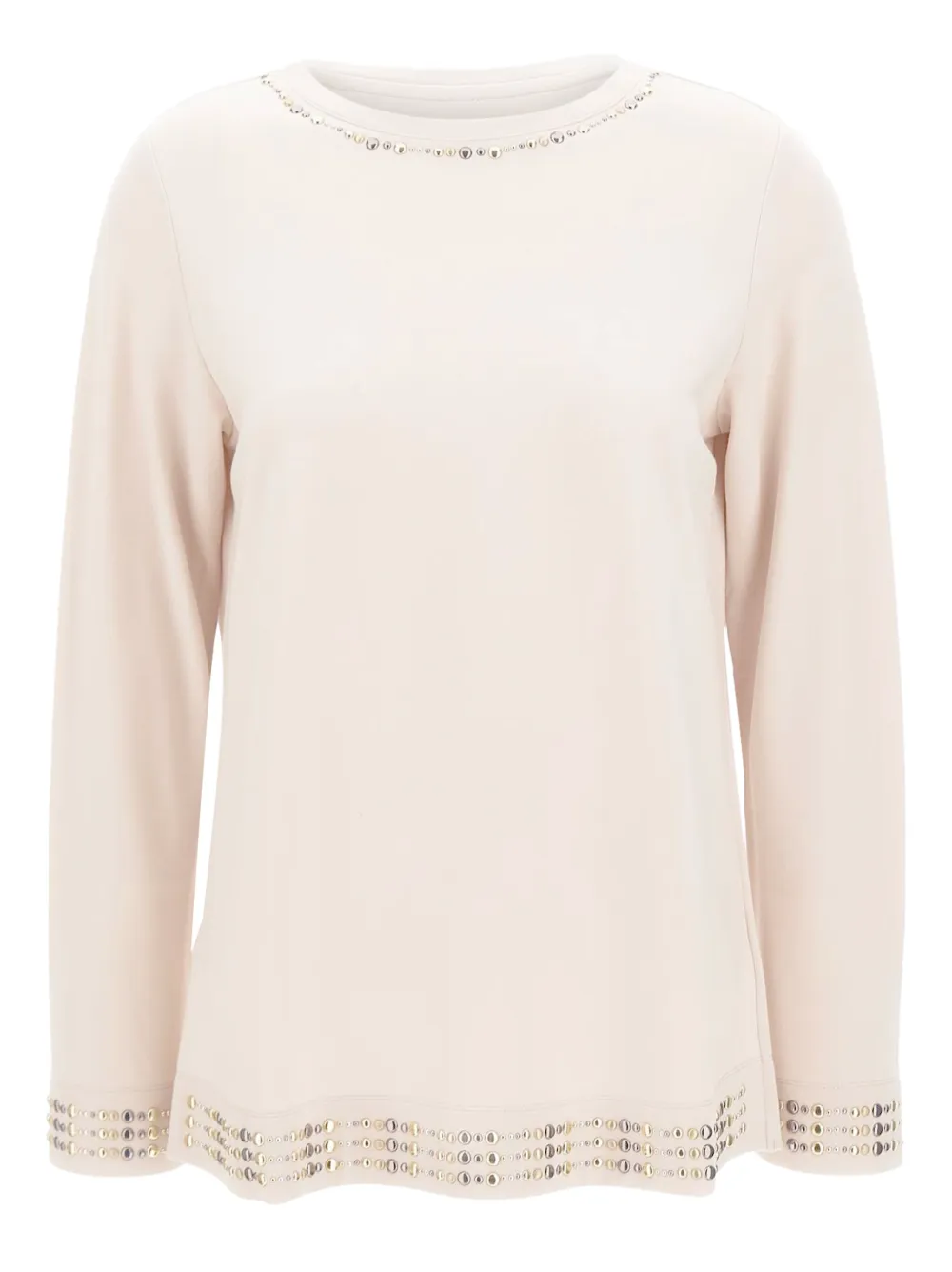 ELENA MIRO` stud long-sleeve top | Neutrals | Image 1