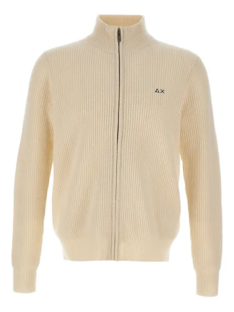 Sun68 zip ribbed cardigan