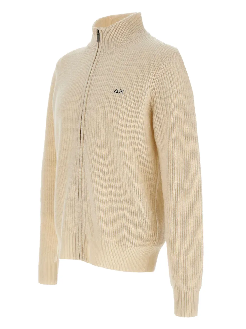 Sun68 Geribbeld vest met rits Wit