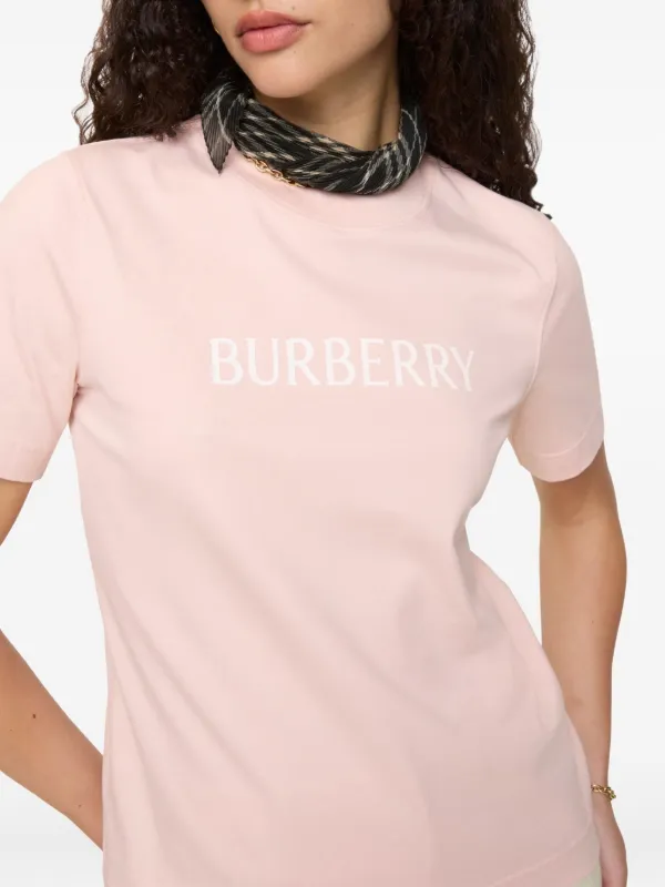 BURBERRY ピンク Tシャツ Mサイズ Burberry logo-print Cotton T-shirt | Pink | FARFETCH